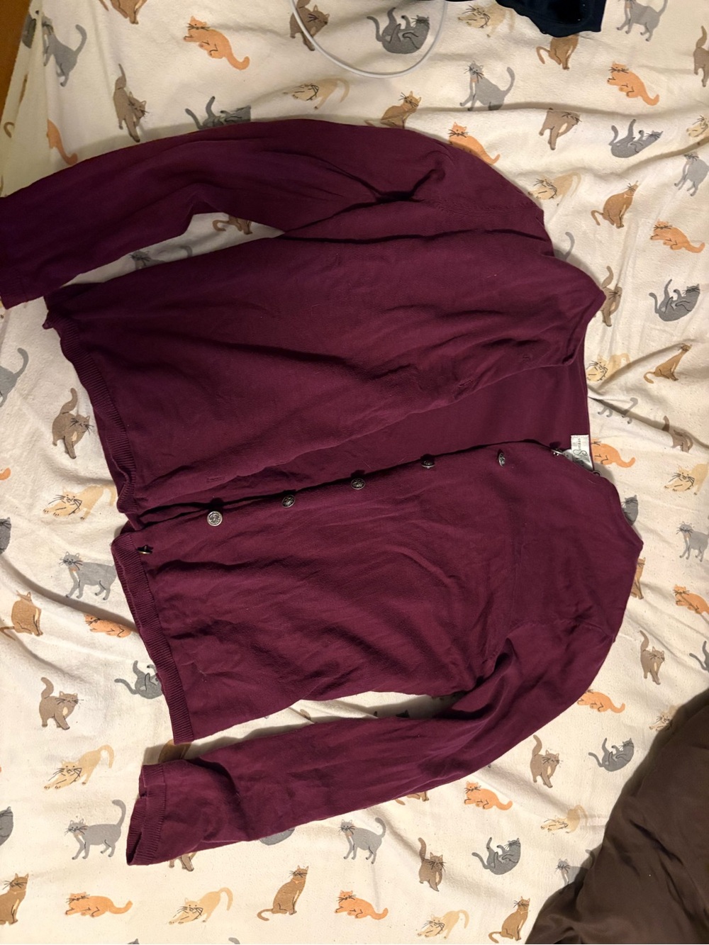 Studio Works Plum Button-Front Cardigan